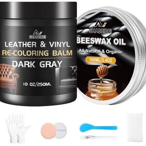 NWT-Leather Repair Kit Recoloring Balm Cleaner Conditioner (Dark Gray)
